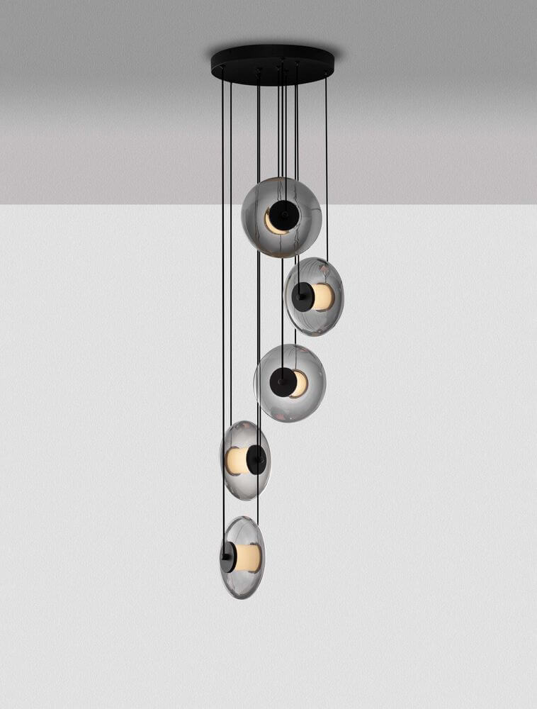 Ballet Pendelleuchte 5-flammig Ø 40cm mit modernen Glaskugeln in elegantem Design