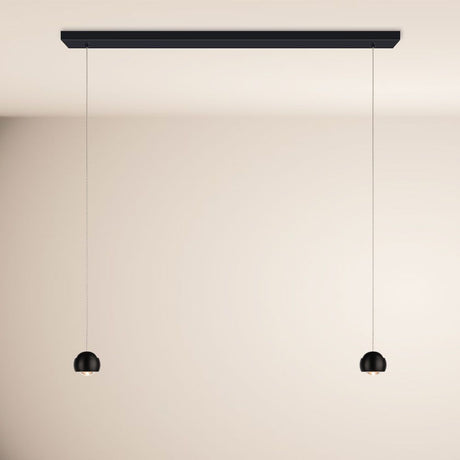 s.luce Beam LED Esstisch-Pendelleuchte Balken 120cm in modernem Design mit zwei hängenden Leuchten.