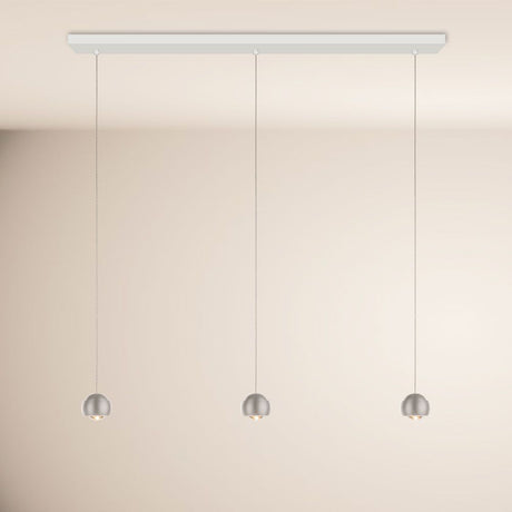 s.luce Beam LED Esstisch-Pendelleuchte Balken 120cm mit drei hängenden Lampen für stilvolle Beleuchtung.