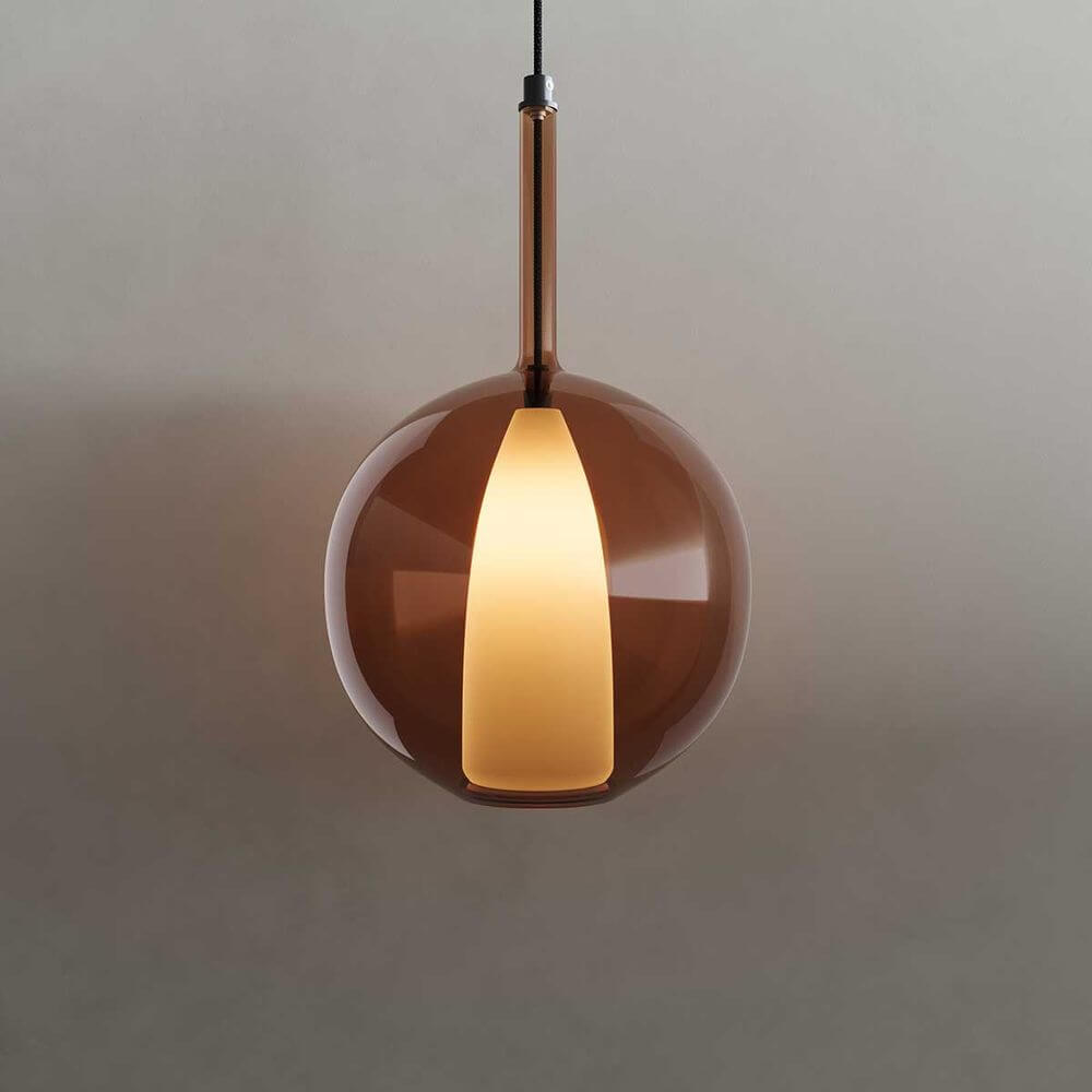 s.luce Belluna Glas Galerie-Pendelleuchte 500cm Textilkabel