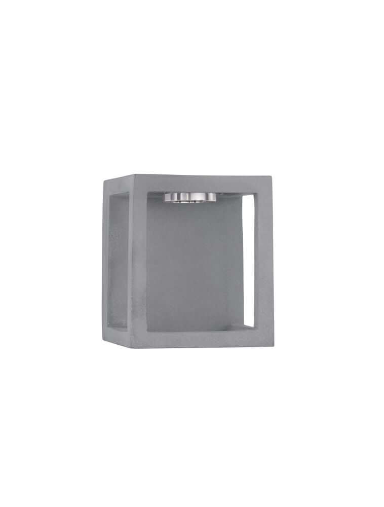 Bev LED Außenwandleuchte 3000K Grau IP65 - moderne Außenleuchte aus Beton und Glas.