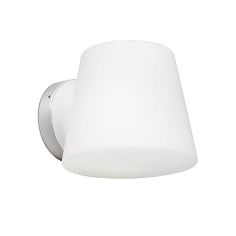 Bianca Wandlampe IP44 Chrom in elegantem Weiß mit chromfarbenem Wandhalter für stilvolle Badbeleuchtung.