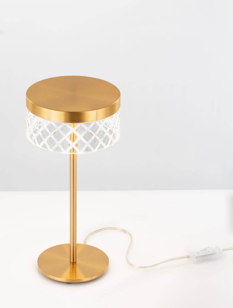 Bion LED Tischleuchte Ø 14,8cm 3000K Gold in modernem Design mit elegantem Finish.