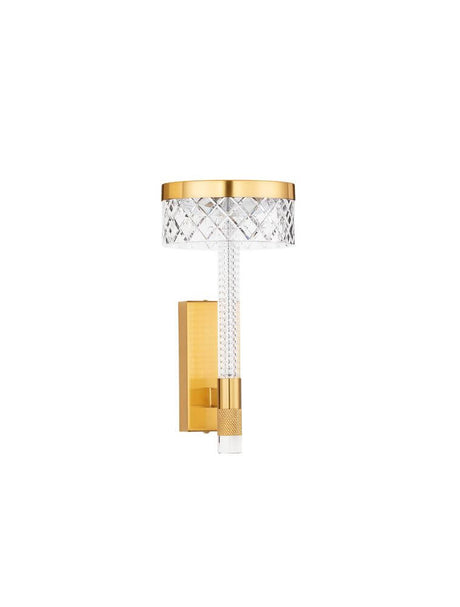 Bion LED Væglampe Ø 14,8 cm 3000K guld i moderne design med klare og gyldne accenter