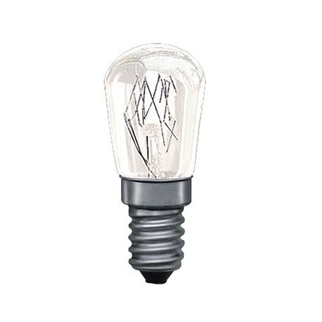 Birnenlampe Backofen 15W E14 300° Klar, klare Gewindelampe für Backofen, Vitrine, Lichterkette und Kühlschrank