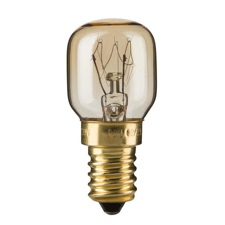 Birnenlampe Backofen 25W E14 300° Klar für Vitrinen, Kühlschrank und Lichterketten