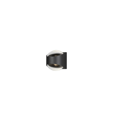 Bitonto LED Wandleuchte 2-flammig in Dunkelgrau mit Kristall-Linsen und Up- & Downlight.