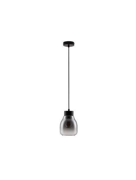 Blacu Pendelleuchte Schwarz mit rauchfarbenem Glas, moderne Hängeleuchte von Nova Luce