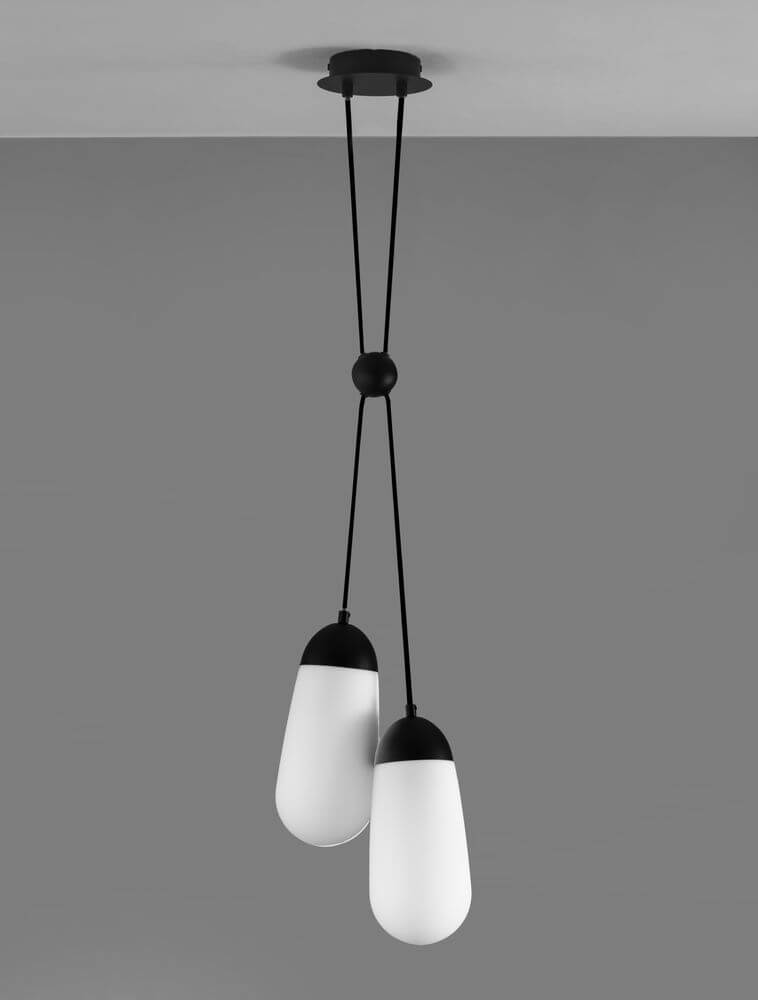 Blaky Pendelleuchte 2-flammig Ø 25,2cm Schwarz, Weiß – moderne und elegante Beleuchtung für jeden Raum.