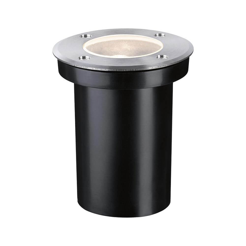 Bodeneinbauleuchte Floor 11cm Metall IP65 in schwarzem Design mit hochwertigem Edelstahl-Rand.