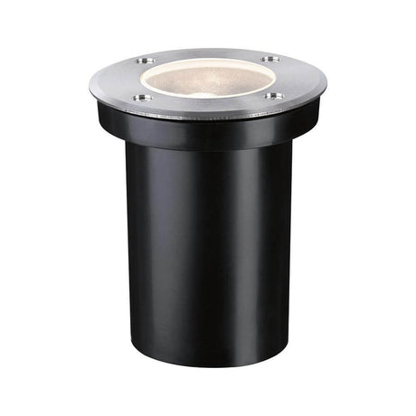 Bodeneinbauleuchte Floor 11cm Metall IP65 in schwarzem Design mit hochwertigem Edelstahl-Rand.