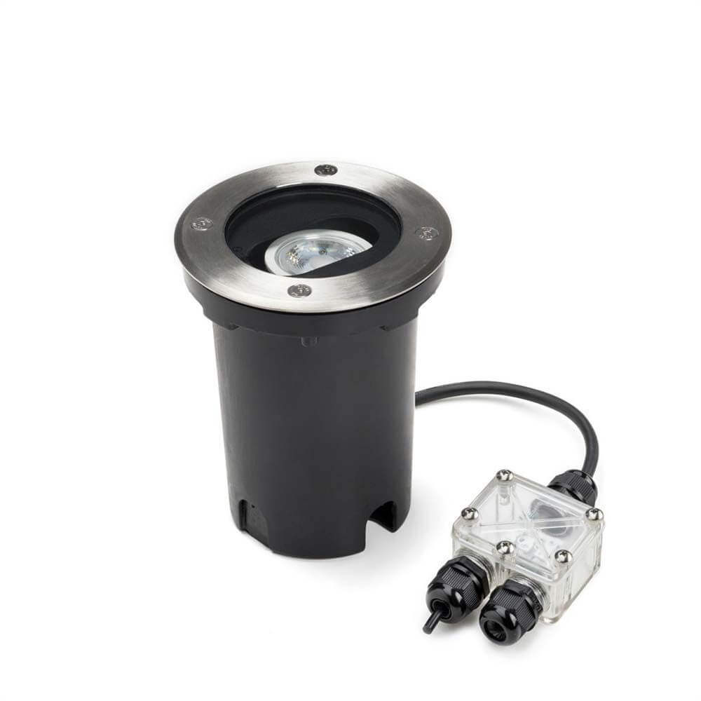 GU10 Bodeneinbaustrahler IP65 Edelstahl mit verstellbarem Lichtwinkel und 230V Anschluss
