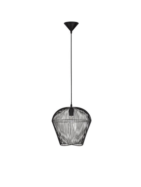 Bredo Pendelleuchte Ø 31,5cm Schwarz - schwarze Pendelleuchte aus Aluminium im industriellen Skandi-Stil von Nova Luce