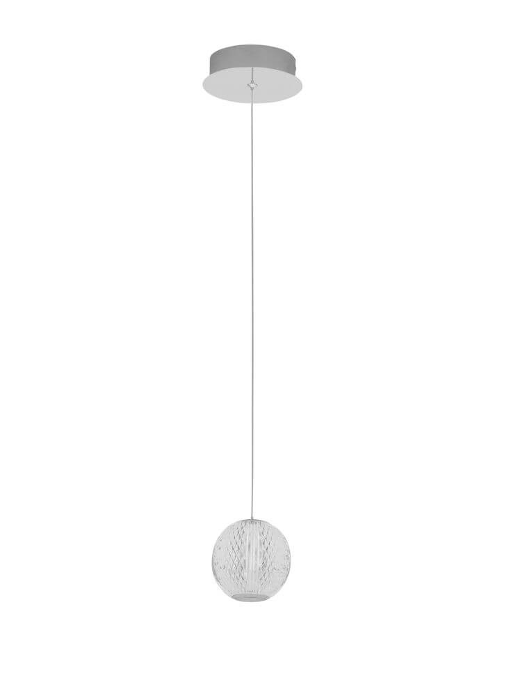 Brillante LED Pendelleuchte Ø 12cm 3200K mit Chrom-Aluminium und klarem Acryl für modernes Ambiente
