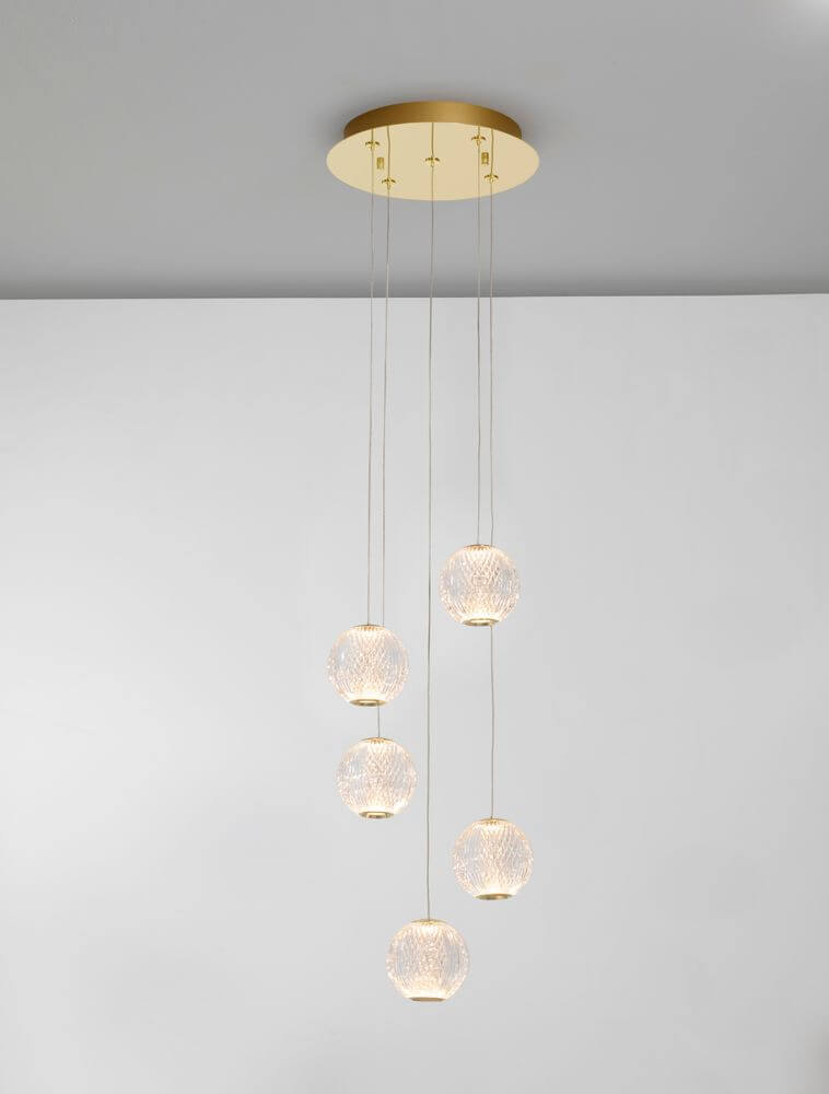 Ifos LED Wandleuchte 3000K Schwarz - elegante 5-flammige Pendelleuchte mit glänzendem Design und hochwertiger Beleuchtung