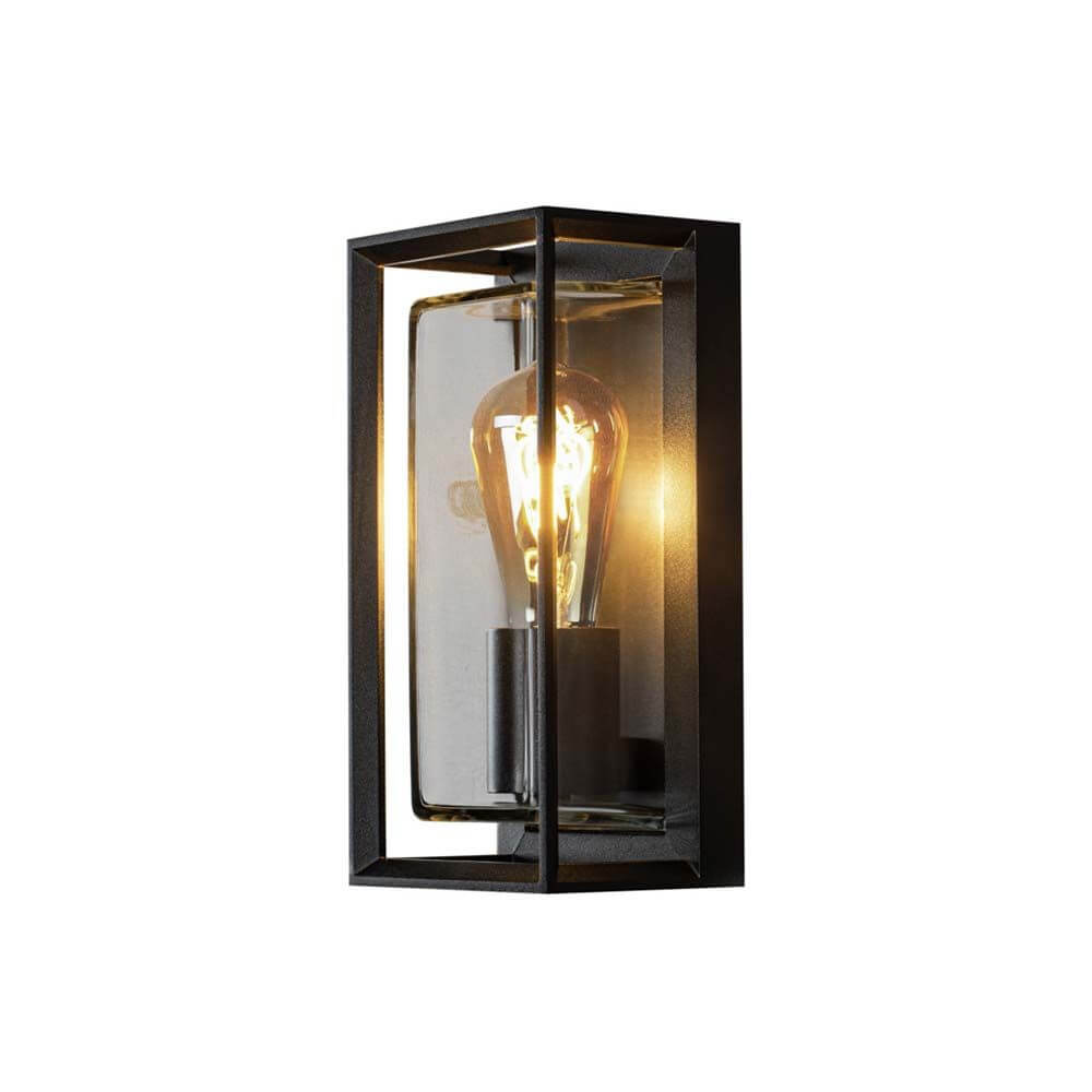 Brindisi Vintage Außen Wandleuchte aus Metall mit Glas und E27 Fassung für den Außenbereich