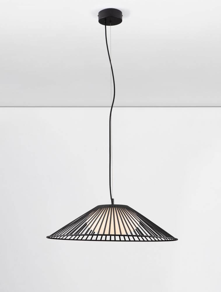 Brume LED Pendelleuchte 3000K Schwarz in modernem Design und schwarzem Draht, ideal für stilvolle Innenräume