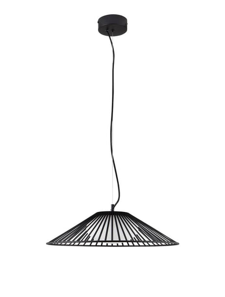 Brume LED pendant light 3000K black in a modern, minimalist design made of black wire.