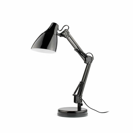 Büro-Tischleuchte GRU Schwarz, elegante Tischlampe mit flexibler Armierung in Schwarz.