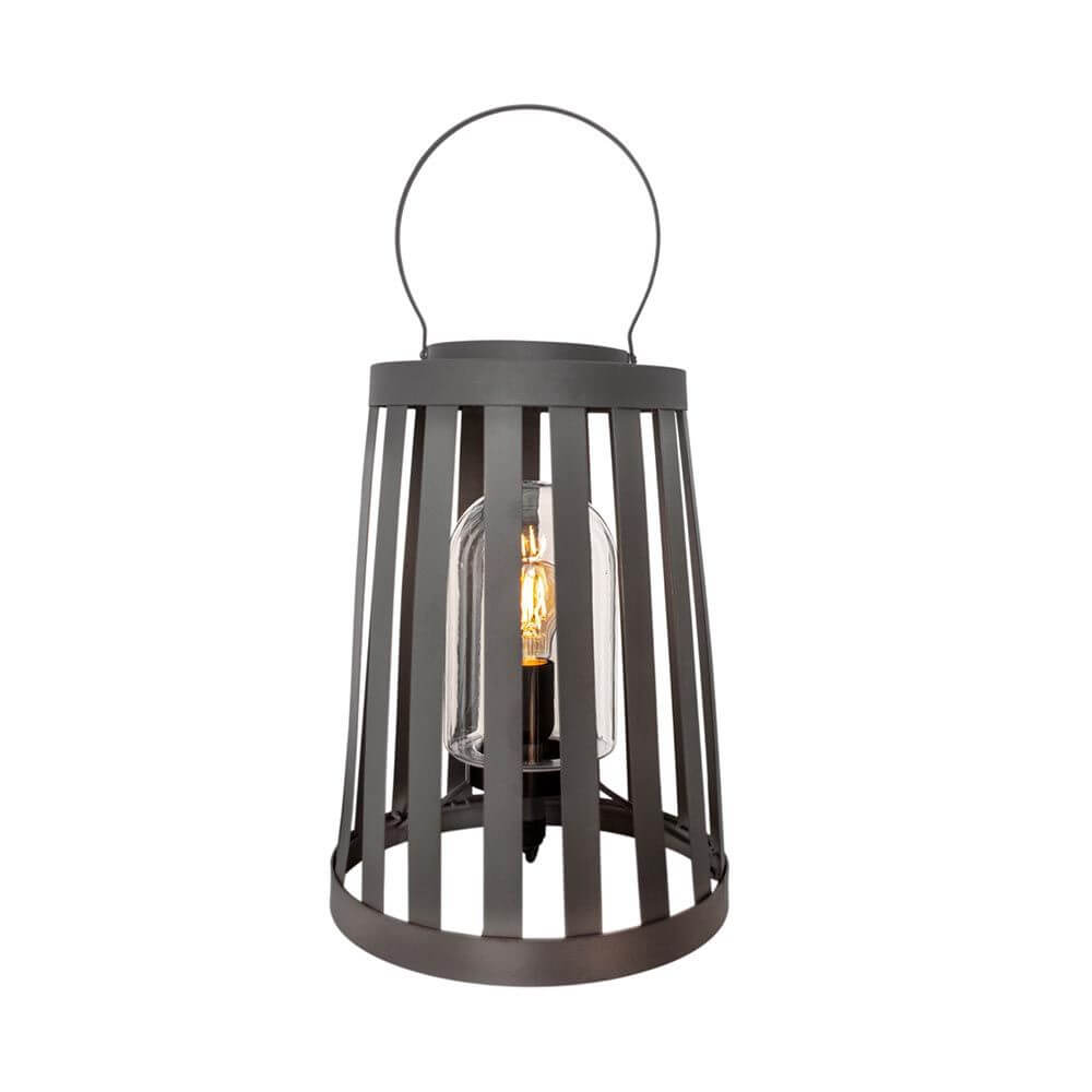 Außenlampe Delphia Tisch- & Bodenlampe IP44 in stylischem Laternen-Design mit Griff für Balkon und Terrasse.