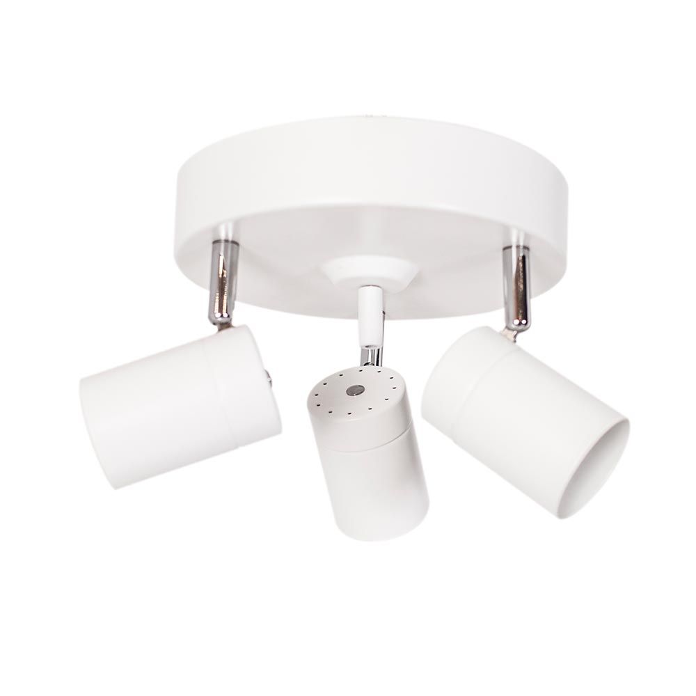 Taklampe Correct 3-lys i hvitt med justerbare hoder for moderne boligstil