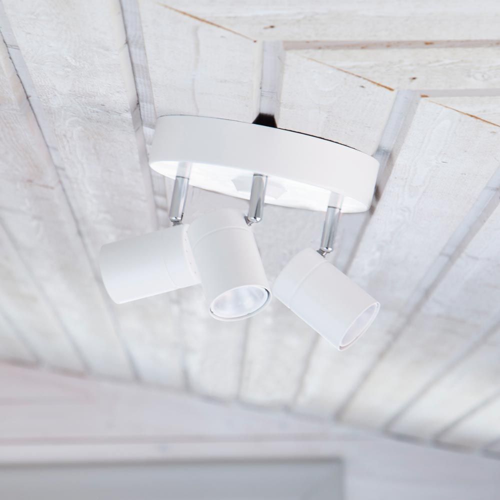 Taklampe Correct 3-lys i hvitt med justerbare hoder for moderne boligdesign