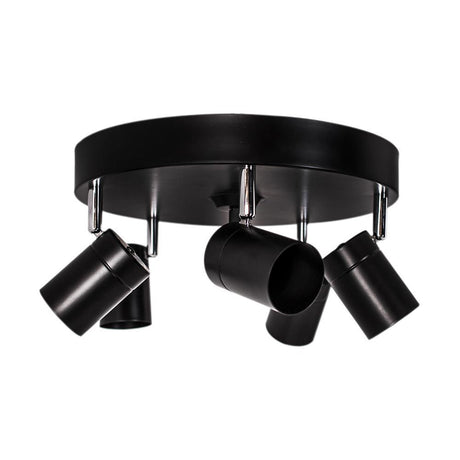 Spot sufitowy Correct 5-punktowy w czerni, 5 regulowanych głowic do przedpokoju lub sypialni, łatwy montaż.