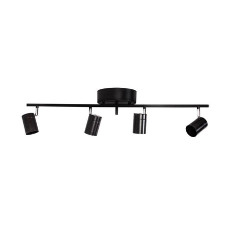 Correct 4-light ceiling spotlight in black with adjustable heads, ideal for hallways or bedrooms.