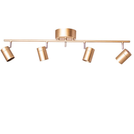 Correct 4-light ceiling spotlight in gold with adjustable heads, ideal for hallways or bedrooms.