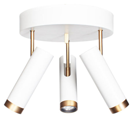 Takspotlight Puls med 3 ljuskällor i vitt och guld med individuellt justerbara spotlights för stilfull belysning.