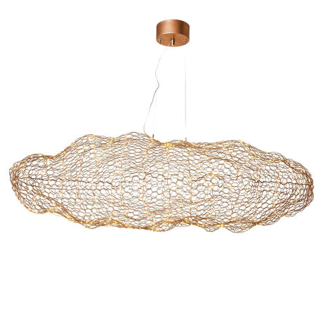 LED-Hayden XL pendant light 115cm gold-colored - striking golden cloud shape with LED-lighting.