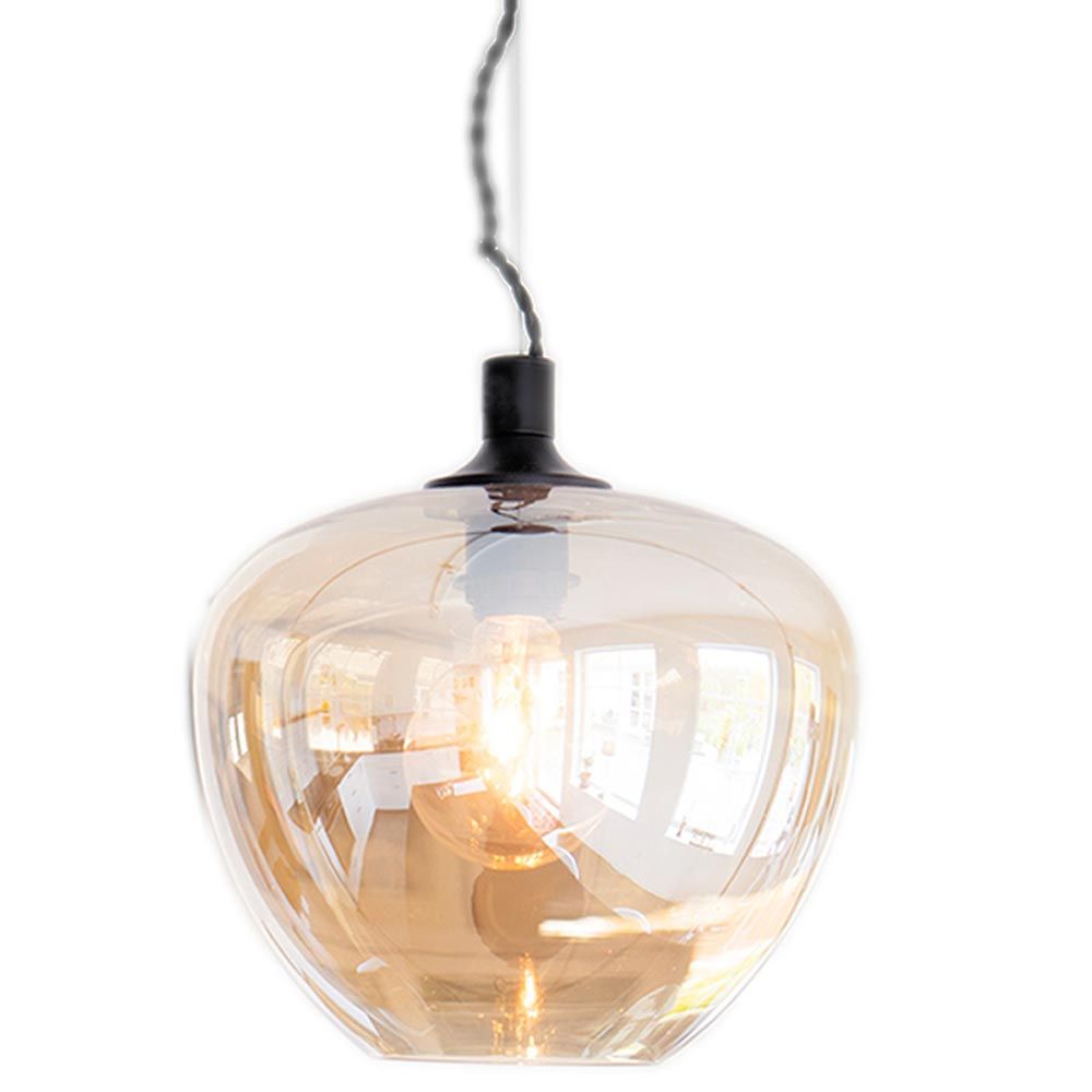 Taklampe Bellissimo Ø 28 cm Amber i moderne design med klart glass og varmt lys.