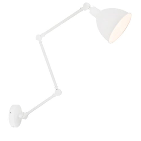 Applique da lettura Bazar bianco sabbia montata a parete con paralume orientabile e design moderno.
