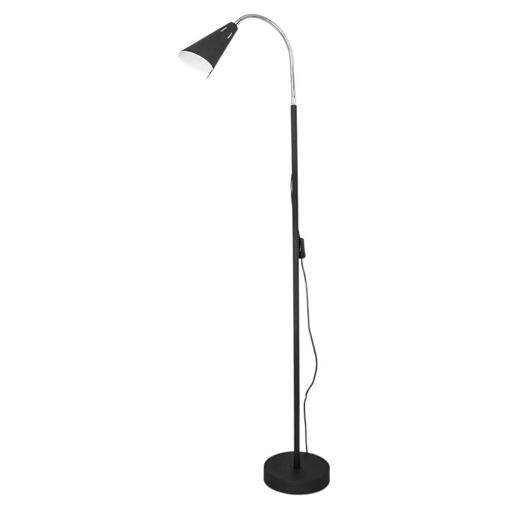 Gulvlampe Best 140 cm med minimalistisk design og fleksibelt lampehode, ideell for lesekroker.