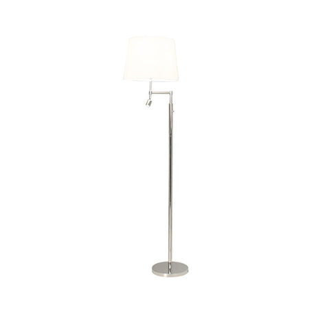 Orlando floor lamp 138 cm with LED reading arm in a modern design with a white lampshade