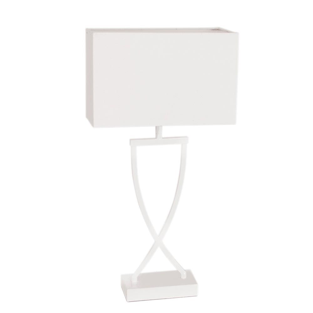Bordlampe Omega 52 cm i hvitt med moderne design og høydejusterbart stativ.