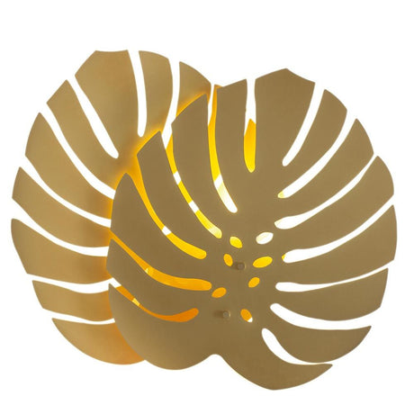 Væglampe Costa Rica messing med monstera blade i Art Deco stil