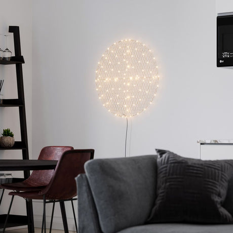 Væglampe Hayden Ø 70cm, håndlavet lampe med 300 LED, stilfuld vægbelysning til hjemmet.