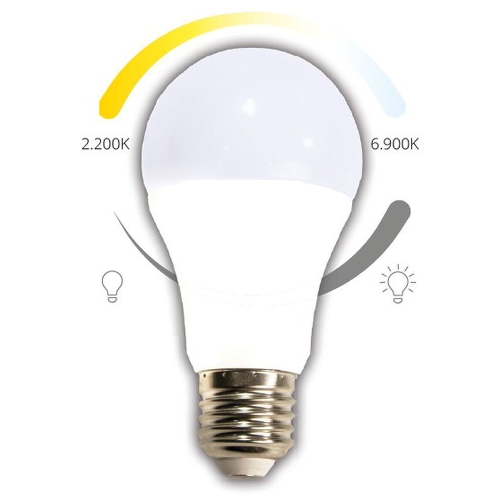 E27 LED Casambi Warm-Kalt 2200-6900K 740lm 8W Glühbirne mit CCT Steuerung über App.