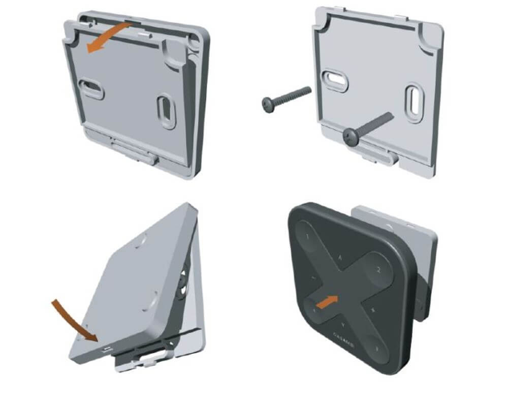 Casambi Xpress drahtloser Wandschalter mit Magnethalterung Weiß - Montagebeschreibung der Halterung.