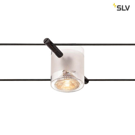 Comet cable light for Tenseo 12V cable system Black - spotlight made of steel and glass, GU5,3 socket, compatible with halogen and LED.