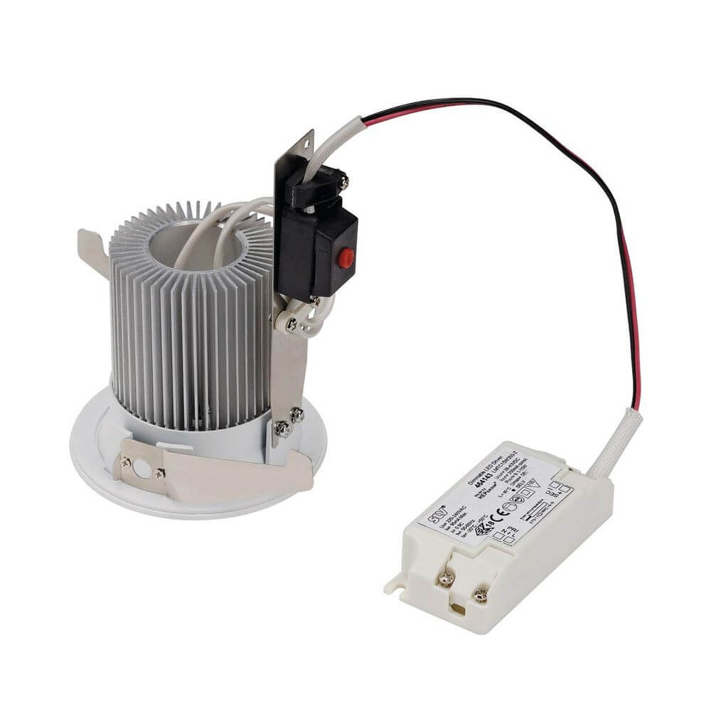 Contone LED Downlight Weiß rund Warmweiß IP44 mit LED Treiber und Dimmer-Funktion.
