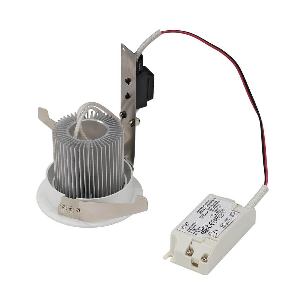 CONTONE Downlight schwenkbar rund Weiß 13W LED Warmweiß mit LED Treiber und Kühlkörper.