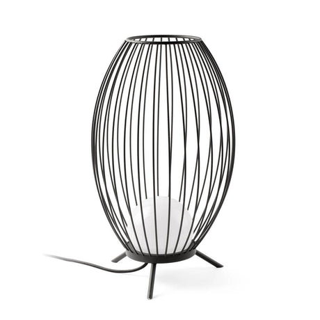 Cage Outdoor LED Terrassenlampe IP65 Anthrazit in modernem Design mit LED Glaskugel.