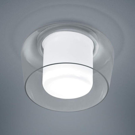 Canio Glas Deckenleuchte Ø 26cm Klar mit opaltransparentem Glas in modernem Design.