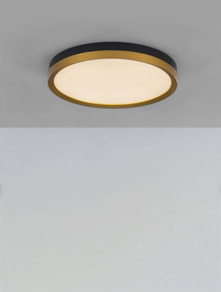 Cantria LED Deckenleuchte 3000K Schwarz, Gold in elegantem Design und gleichmäßiger Lichtverteilung.