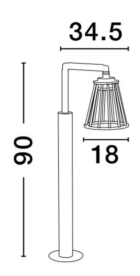 Carina LED Außenwegeleuchte 3000K Schwarz IP65, moderne Gartenleuchte mit den Maßen 90 x 34,5 x 18 cm