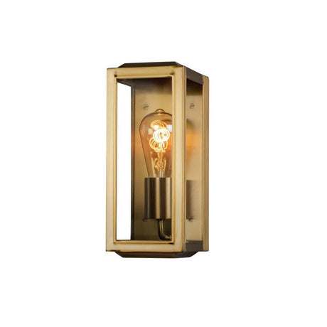 Außen Wandleuchte Carpi im Vintage-Look IP44, stilvolle Wandleuchte aus Stahl in Gold.