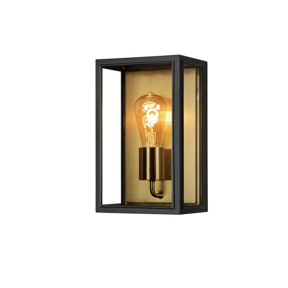Carpi Wandleuchte Stahl IP44 aus Metall mit klarem Glas, E27 Fassung, in modernem Design.