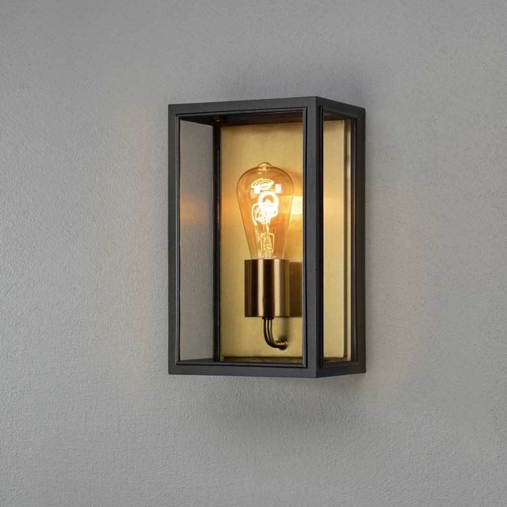 Carpi Wandleuchte Stahl IP44 mit klarem Glas und E27 Fassung in modernem Design